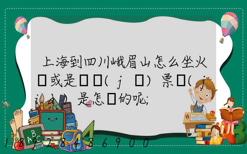 上海到四川峨眉山怎么坐火車或是飛機(jī)票價(jià)是怎樣的呢