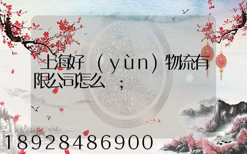 上海好運(yùn)物流有限公司怎么樣
