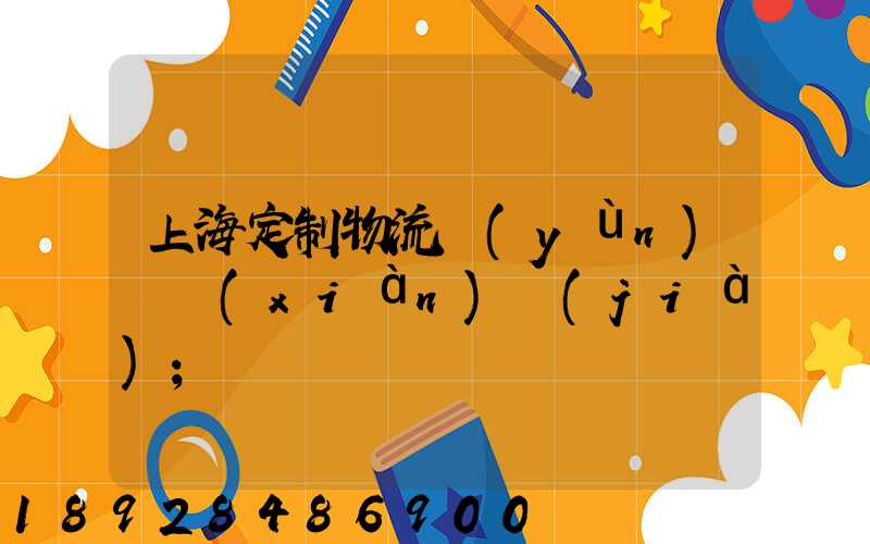 上海定制物流運(yùn)輸現(xiàn)價(jià)