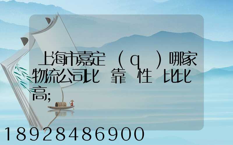 上海市嘉定區(qū)哪家物流公司比較靠譜性價比比較高