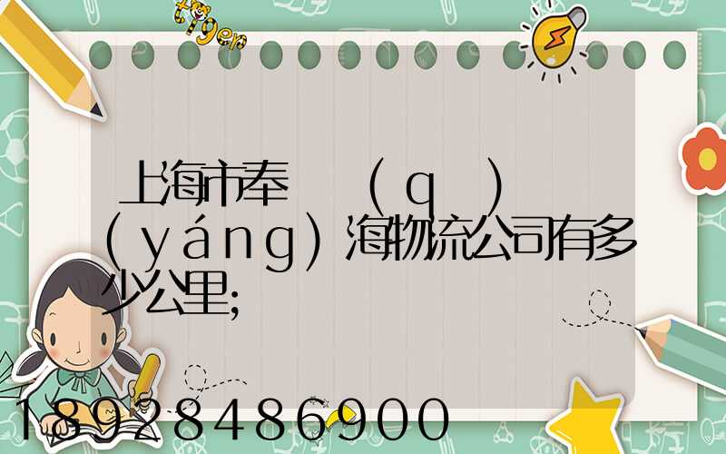 上海市奉賢區(qū)離揚(yáng)海物流公司有多少公里