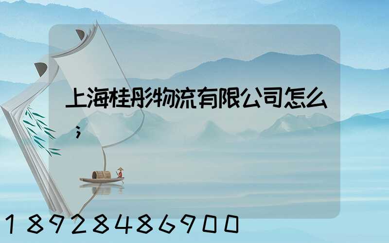 上海桂彤物流有限公司怎么樣