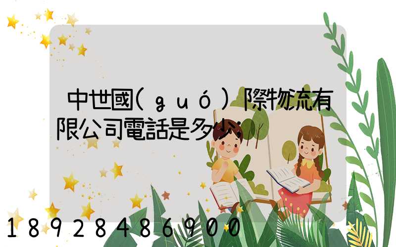 中世國(guó)際物流有限公司電話是多少