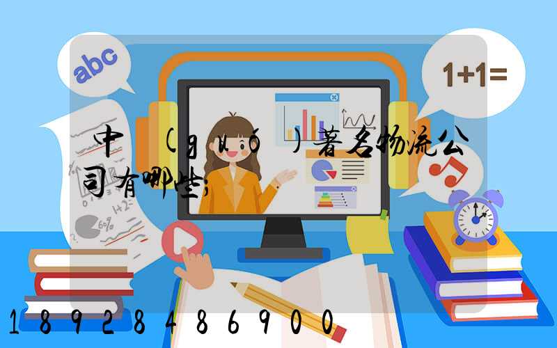 中國(guó)著名物流公司有哪些