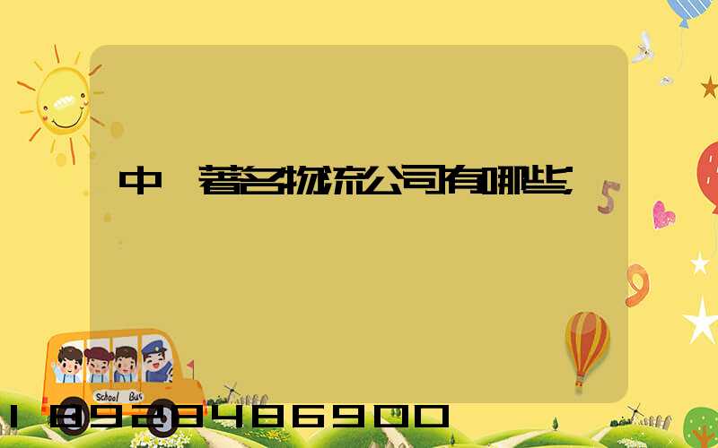 中國著名物流公司有哪些