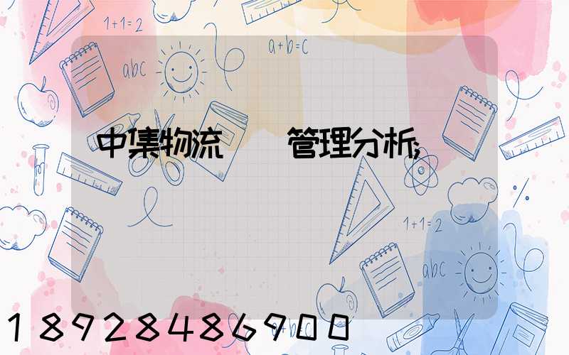 中集物流運輸管理分析