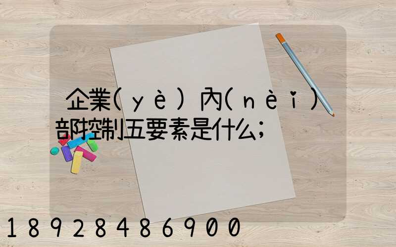 企業(yè)內(nèi)部控制五要素是什么