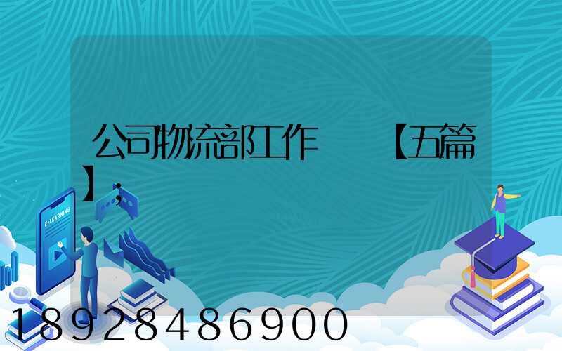 公司物流部工作計劃【五篇】