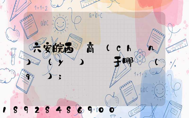 六安皖西電商產(chǎn)業(yè)園屬于哪個區(qū)