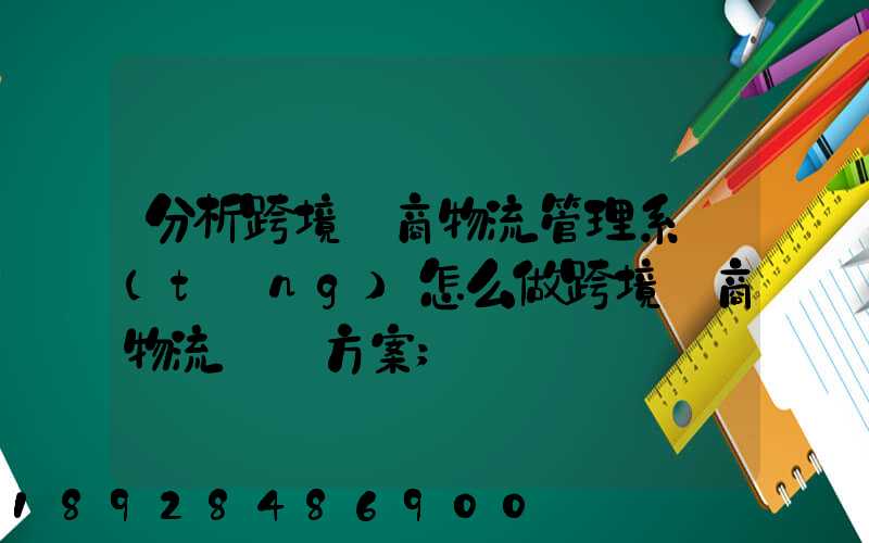 分析跨境電商物流管理系統(tǒng)怎么做跨境電商物流運營方案