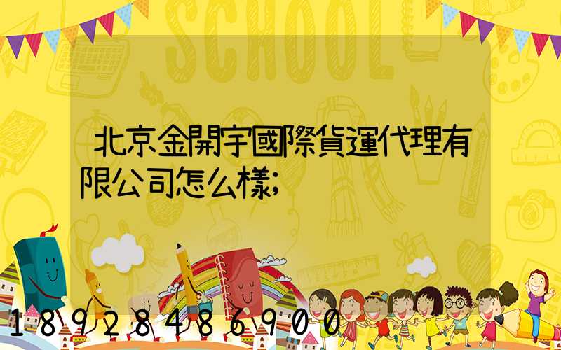 北京金開宇國際貨運代理有限公司怎么樣