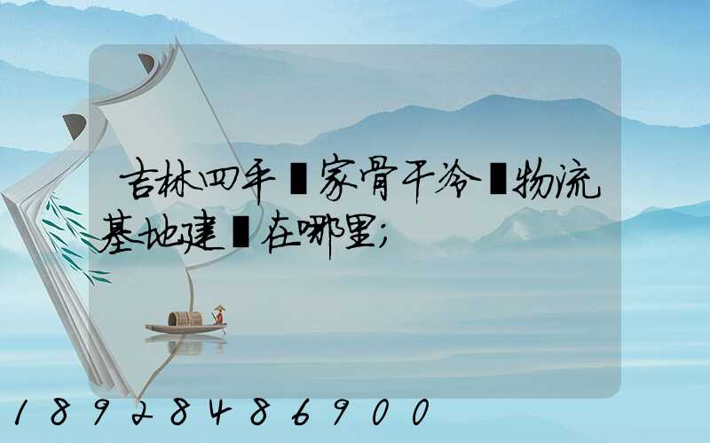 吉林四平國家骨干冷鏈物流基地建設在哪里