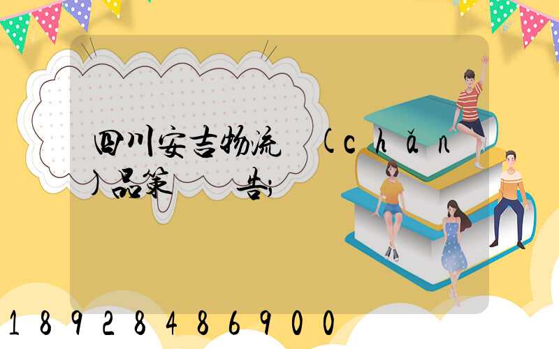 四川安吉物流產(chǎn)品策劃報告