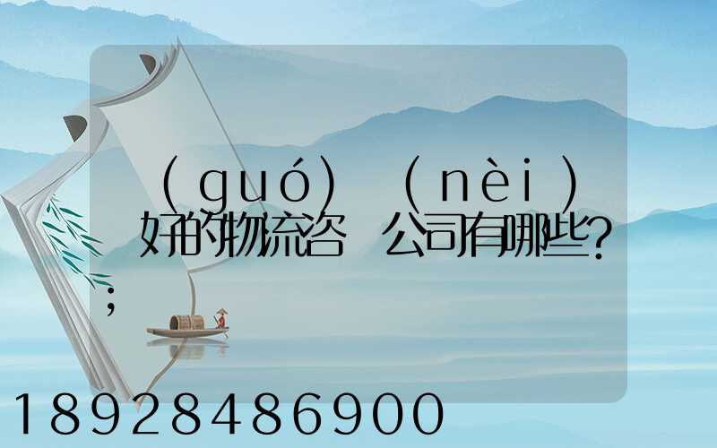 國(guó)內(nèi)較好的物流咨詢公司有哪些？