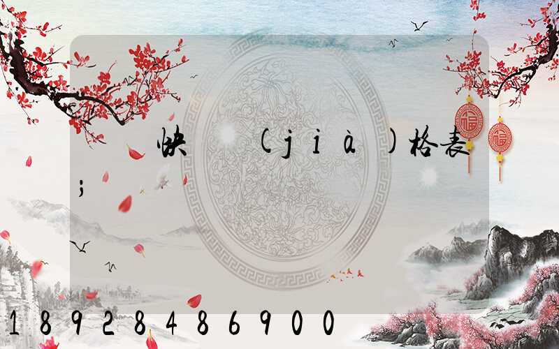 國際快遞價(jià)格表