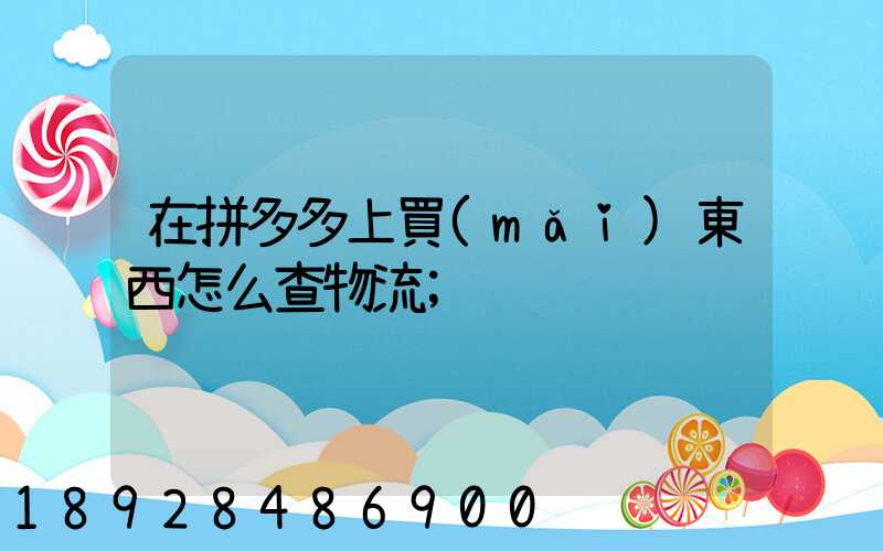 在拼多多上買(mǎi)東西怎么查物流