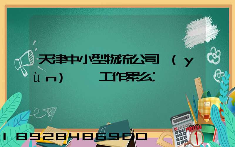 天津中小型物流公司運(yùn)輸員工作累么
