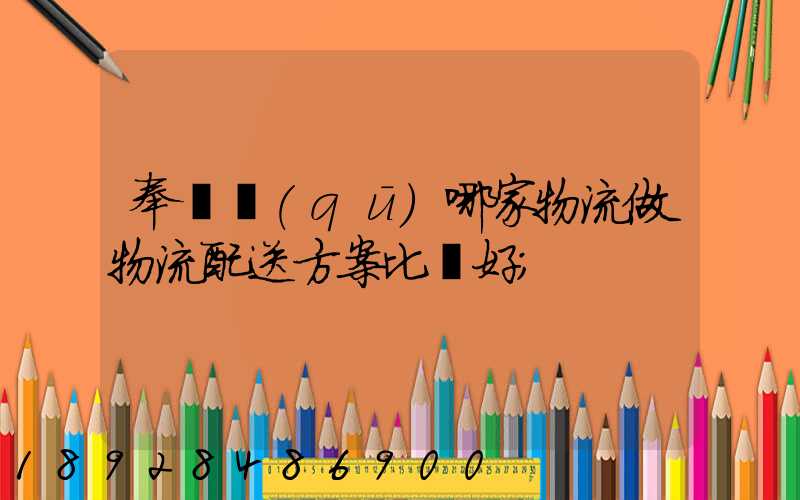 奉賢區(qū)哪家物流做物流配送方案比較好
