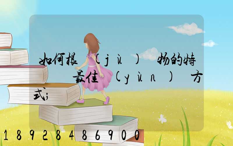 如何根據(jù)貨物的特點選擇最佳運(yùn)輸方式