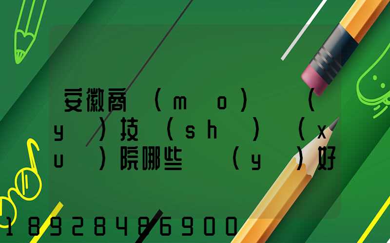 安徽商貿(mào)職業(yè)技術(shù)學(xué)院哪些專業(yè)好