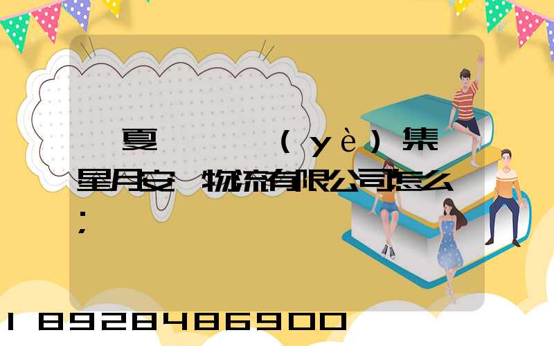 寧夏晟晏實業(yè)集團星月安順物流有限公司怎么樣