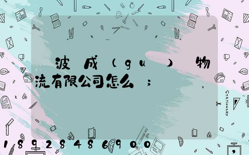 寧波嶸成國(guó)際物流有限公司怎么樣