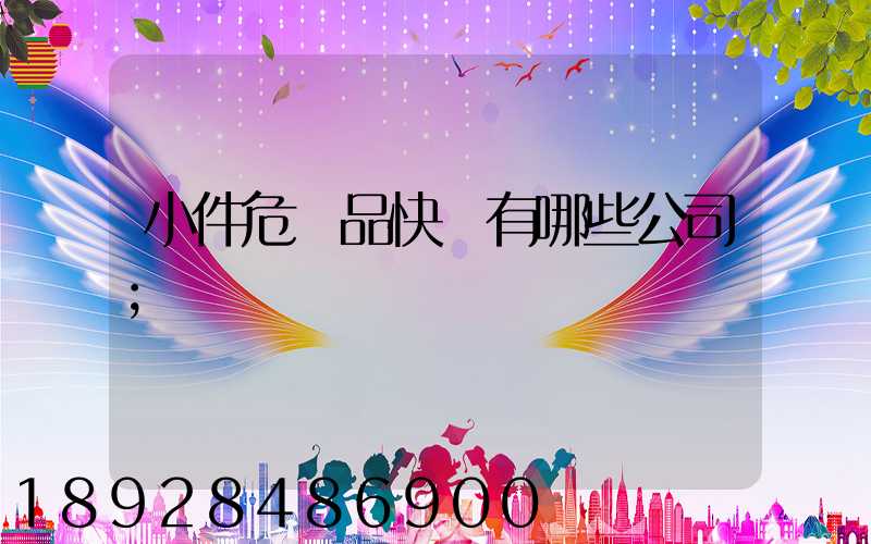 小件危險品快遞有哪些公司