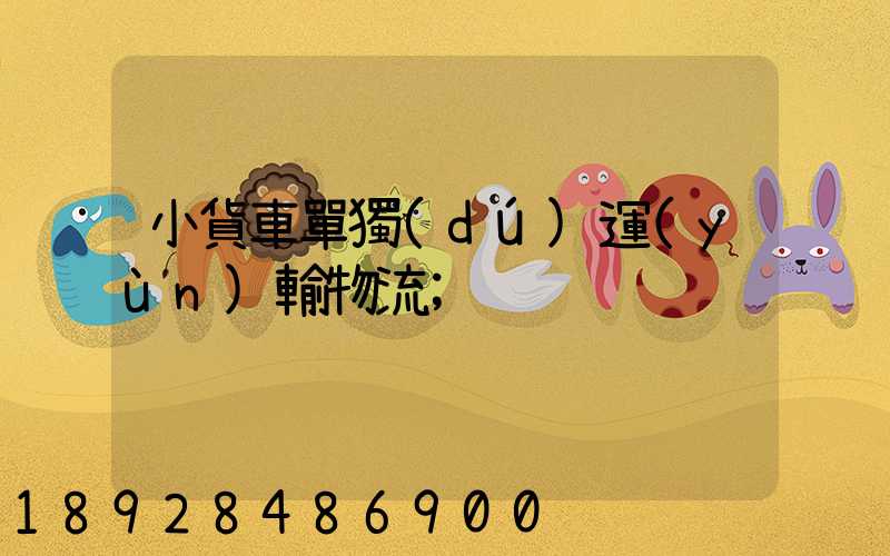 小貨車單獨(dú)運(yùn)輸物流