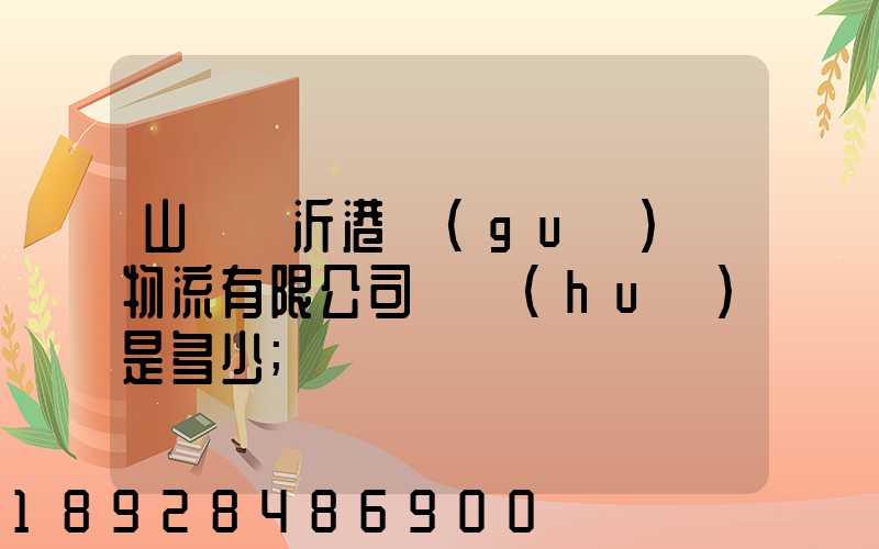 山東臨沂港國(guó)際物流有限公司電話(huà)是多少