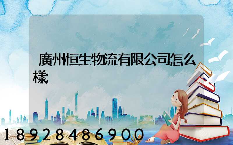 廣州恒生物流有限公司怎么樣