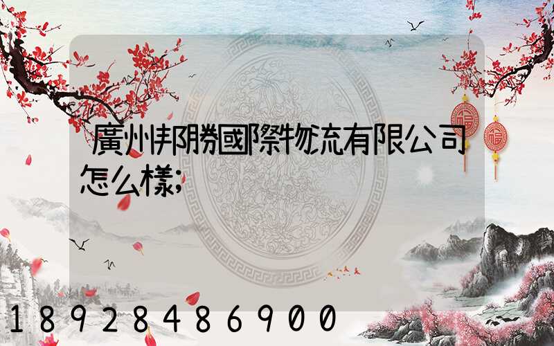 廣州邦勝國際物流有限公司怎么樣