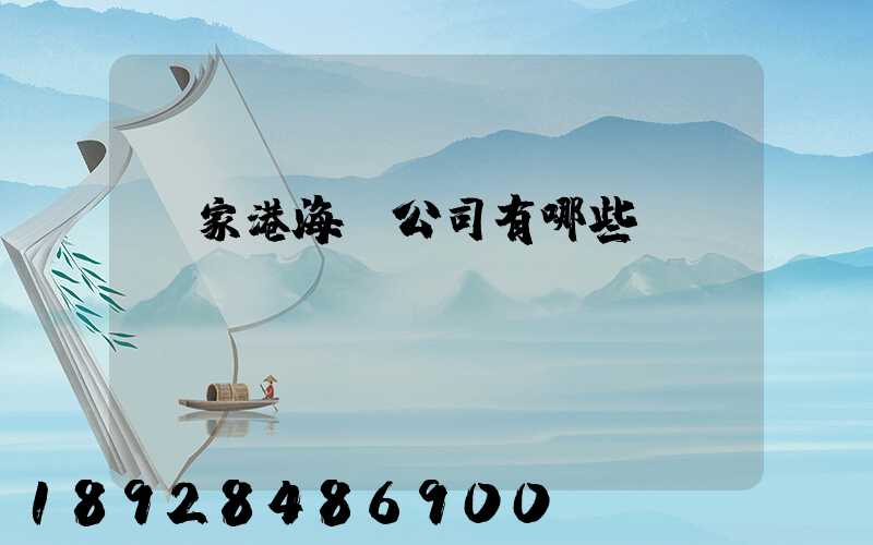 張家港海運公司有哪些