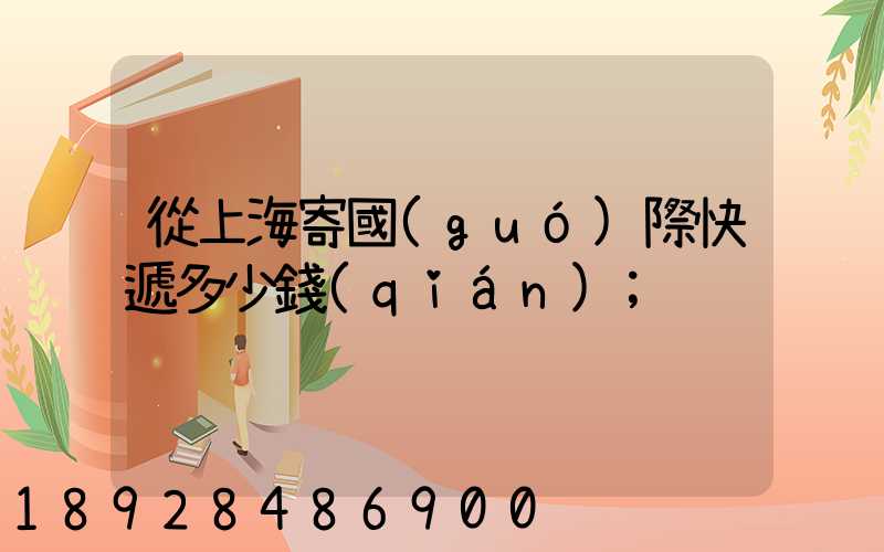 從上海寄國(guó)際快遞多少錢(qián)