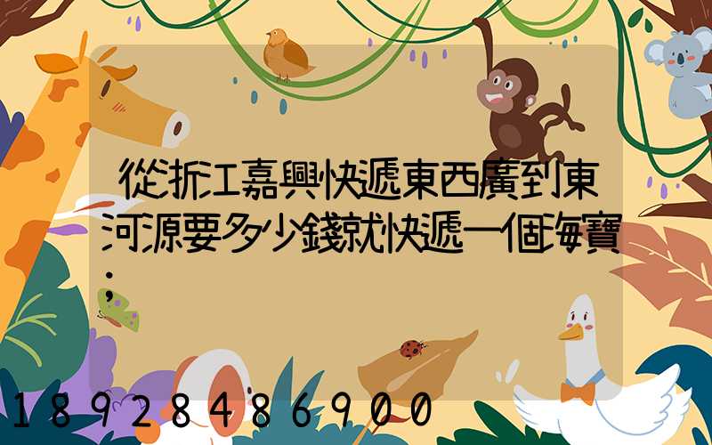 從浙江嘉興快遞東西廣到東河源要多少錢就快遞一個海寶