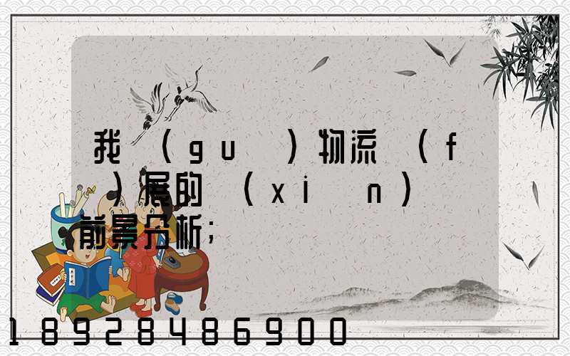 我國(guó)物流發(fā)展的現(xiàn)狀與前景分析