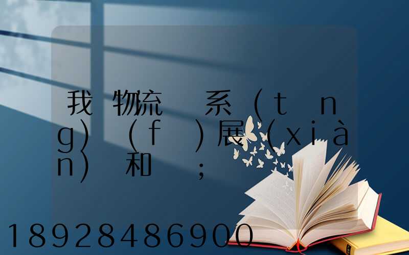 我國物流運輸系統(tǒng)發(fā)展現(xiàn)狀和趨勢
