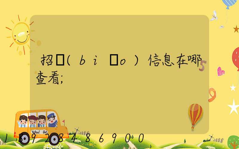 招標(biāo)信息在哪查看