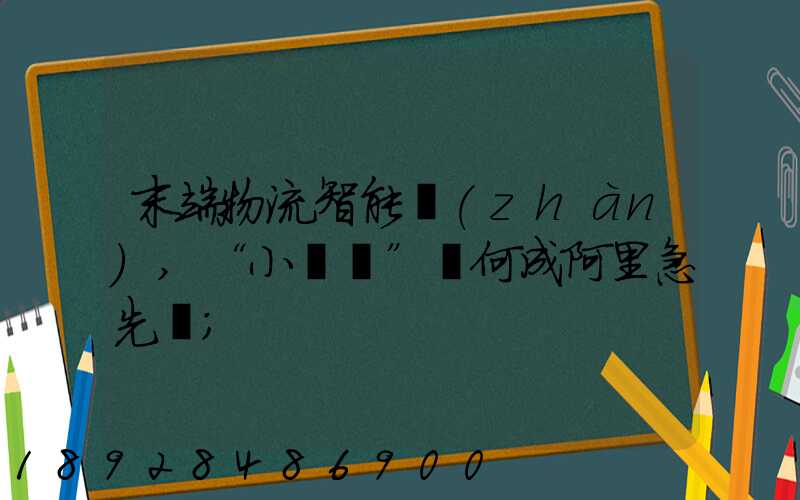 末端物流智能戰(zhàn),“小蠻驢”憑何成阿里急先鋒