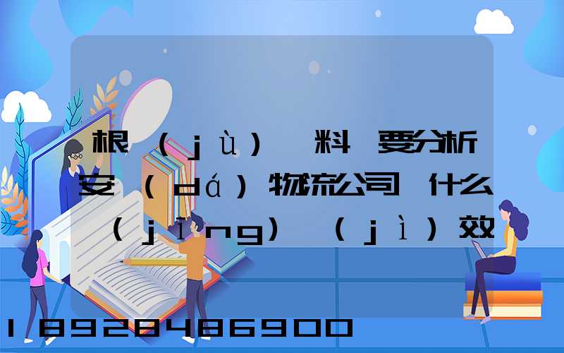 根據(jù)資料簡要分析安達(dá)物流公司為什么經(jīng)濟(jì)效益不明顯
