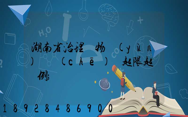 湖南省治理貨物運(yùn)輸車(chē)輛超限超載條例