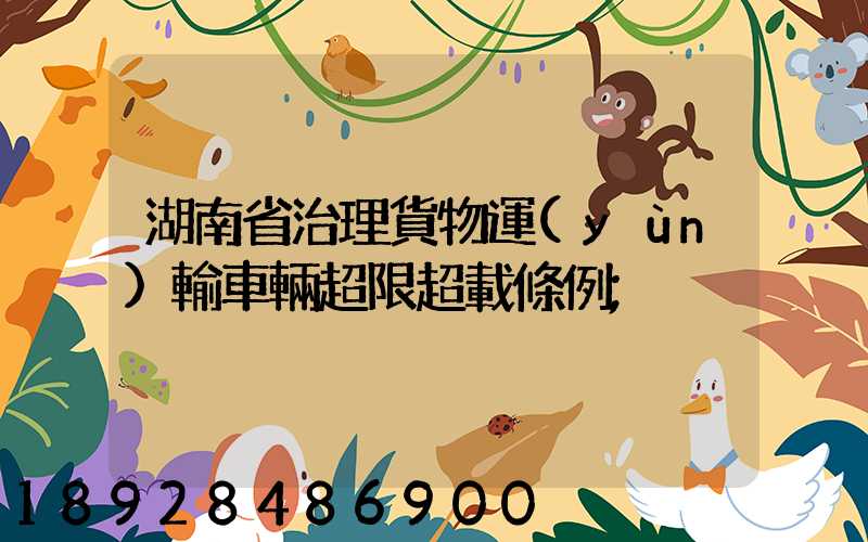湖南省治理貨物運(yùn)輸車輛超限超載條例