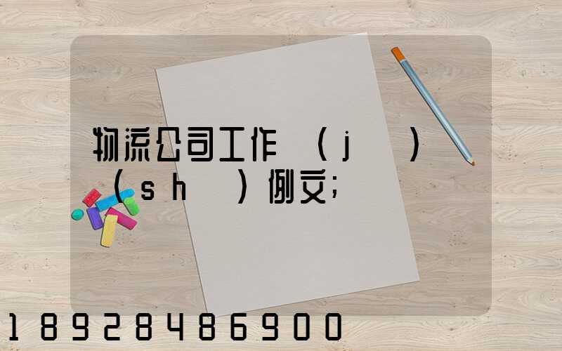 物流公司工作計(jì)劃書(shū)例文