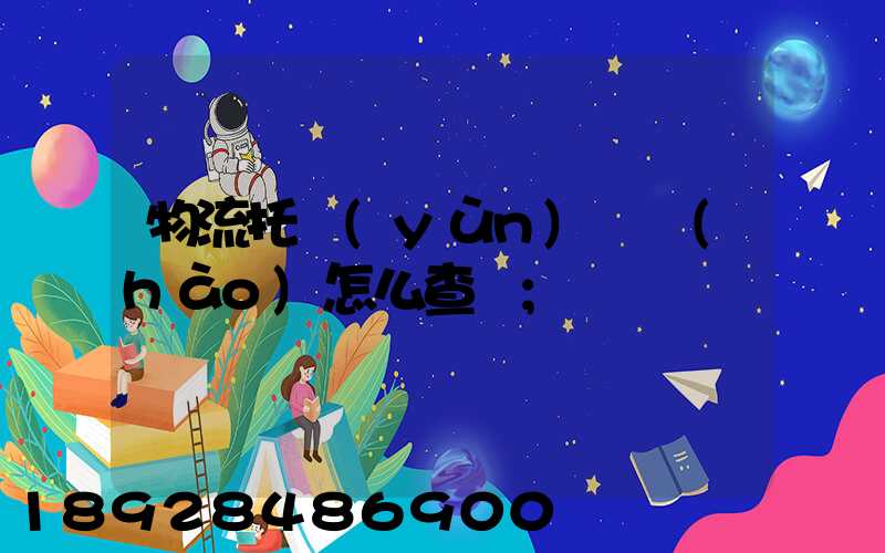 物流托運(yùn)單號(hào)怎么查詢