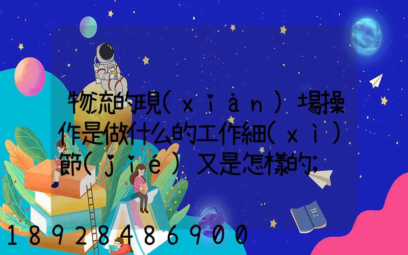 物流的現(xiàn)場操作是做什么的工作細(xì)節(jié)又是怎樣的