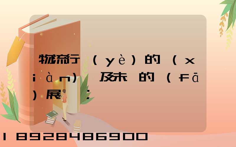 物流行業(yè)的現(xiàn)狀及未來的發(fā)展趨勢