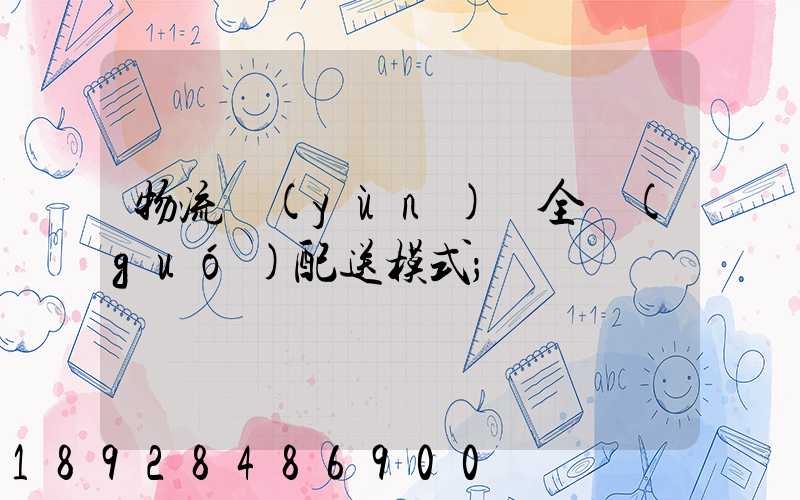 物流運(yùn)輸全國(guó)配送模式