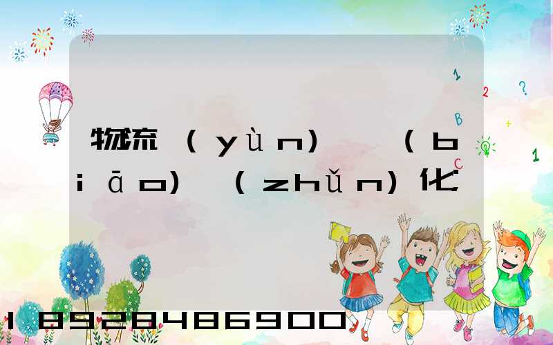 物流運(yùn)輸標(biāo)準(zhǔn)化