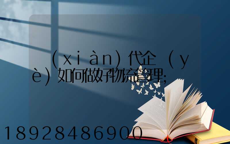 現(xiàn)代企業(yè)如何做好物流管理