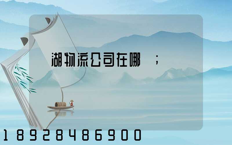 蕪湖物流公司在哪兒