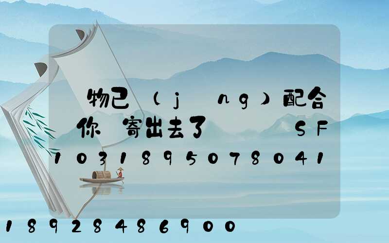 藥物已經(jīng)配合給你郵寄出去了順豐單號SF1031895078041